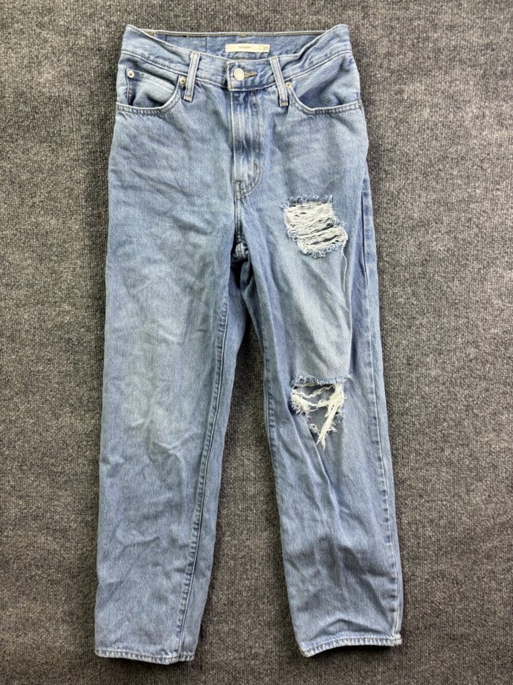 Levis 94 Baggy Jeans Womens 25x31 Light Wash Blue High Rise Relaxed Straight